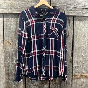 Rails Navy Red White Plaid Button Down Shirt